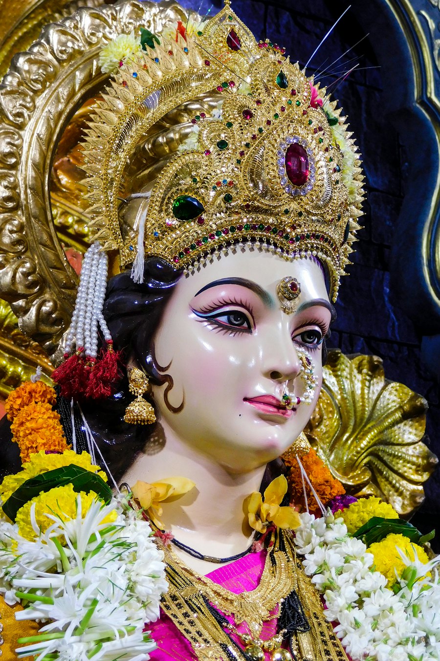 The goddess adorned for Navratri